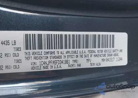 2015 Jeep Patriot High Altitude Edition z USA, uszkodzony, nr VIN 1C4NJPFA5FD341861